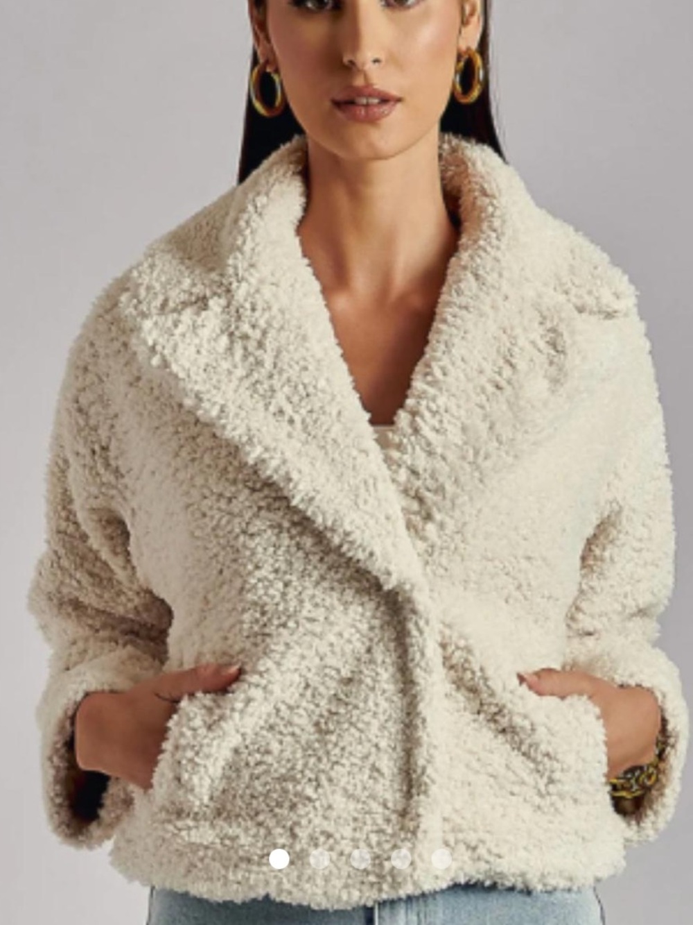 Meshki Angie white Sherpa jacket size XS